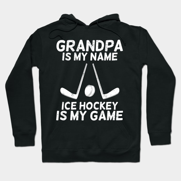 Ice Hockey Grandpa Grandfather Gift Hoodie by Dolde08